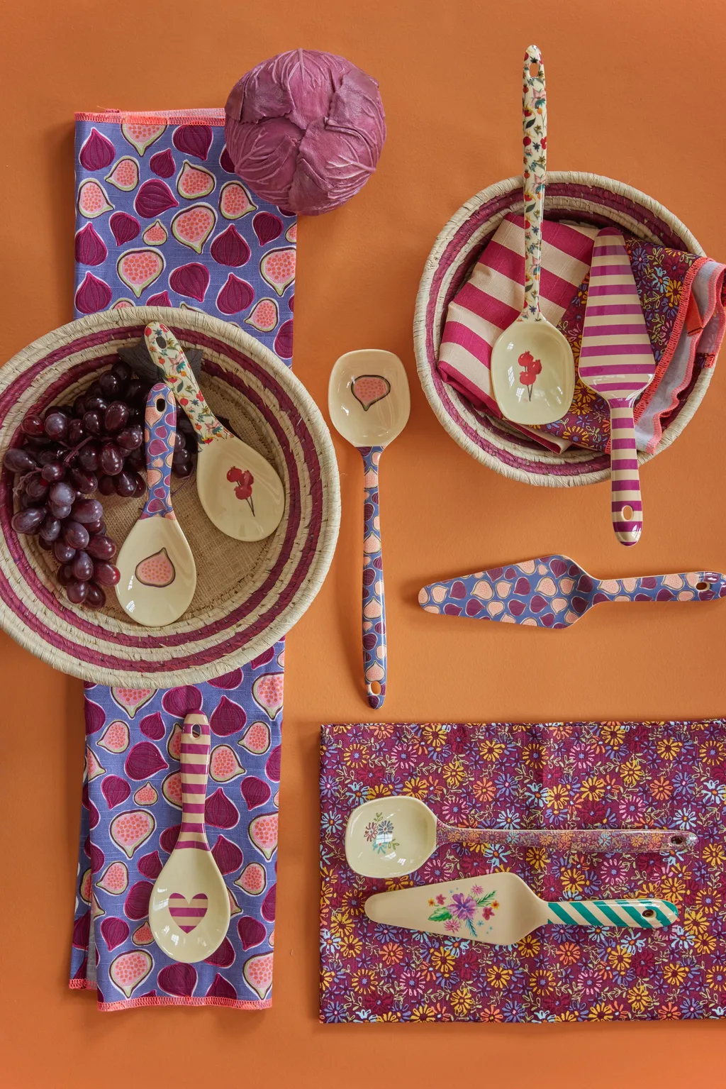 2 Cestas de pan Rice rafia, Berenjena RICE