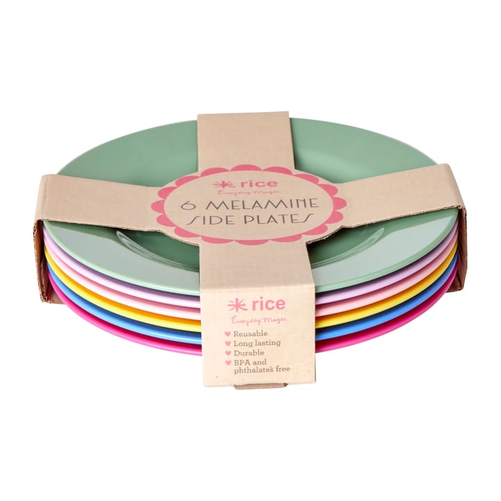 6 Platos melamina Rice 20 cm - Multicolor - RICE
