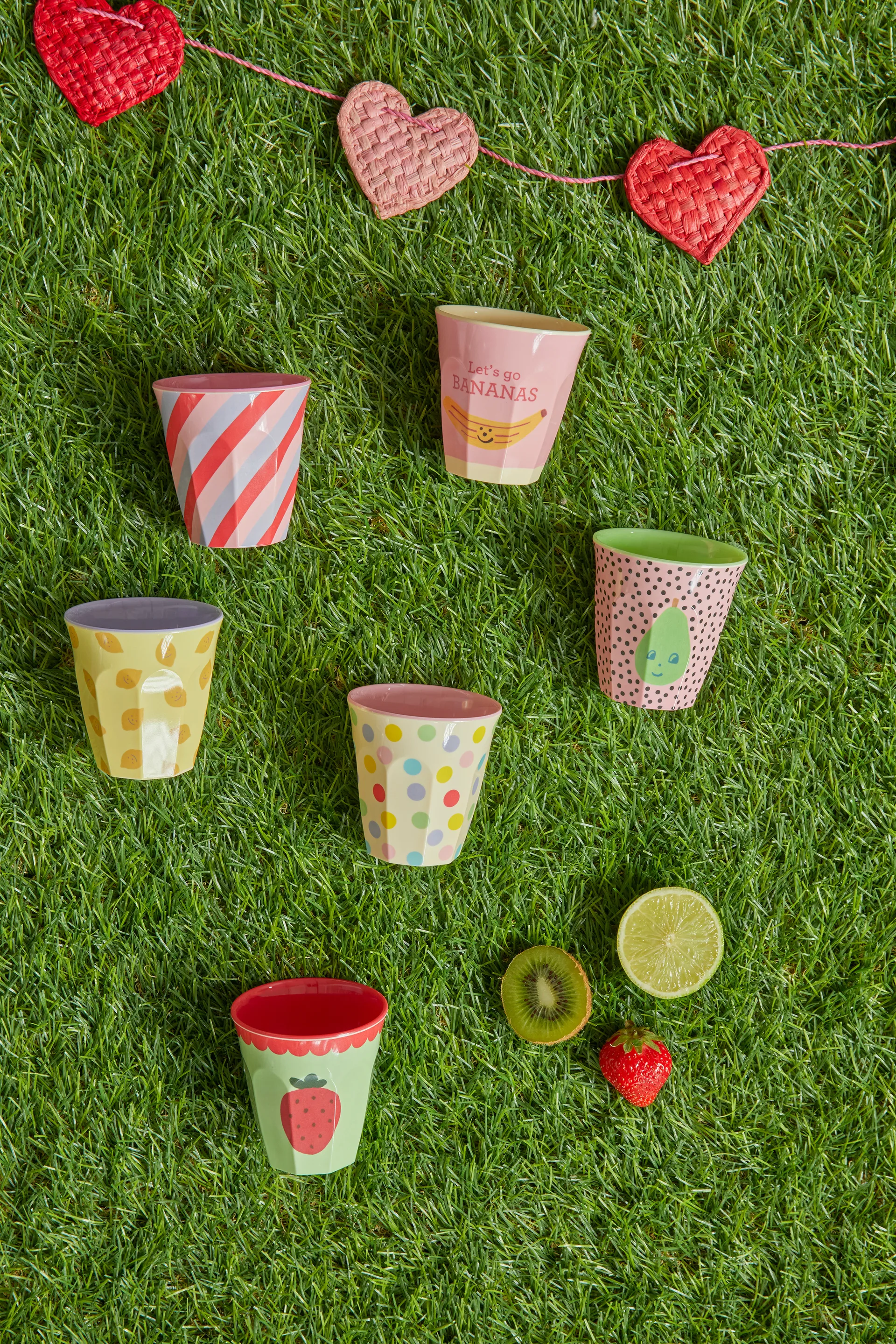 6 Tazas infantiles Rice melamina, Happy fruits RICE