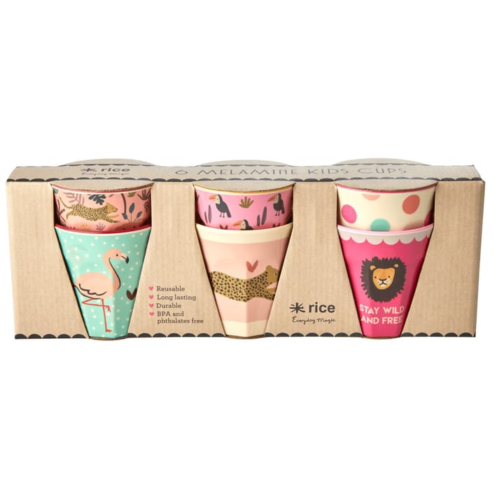 6 Tazas para niños Rice Jungle animals - Rosa-multi - RICE