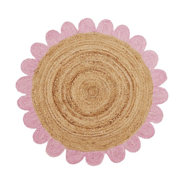 Alfombra de yute Rice Ø120 cm, Rosa RICE