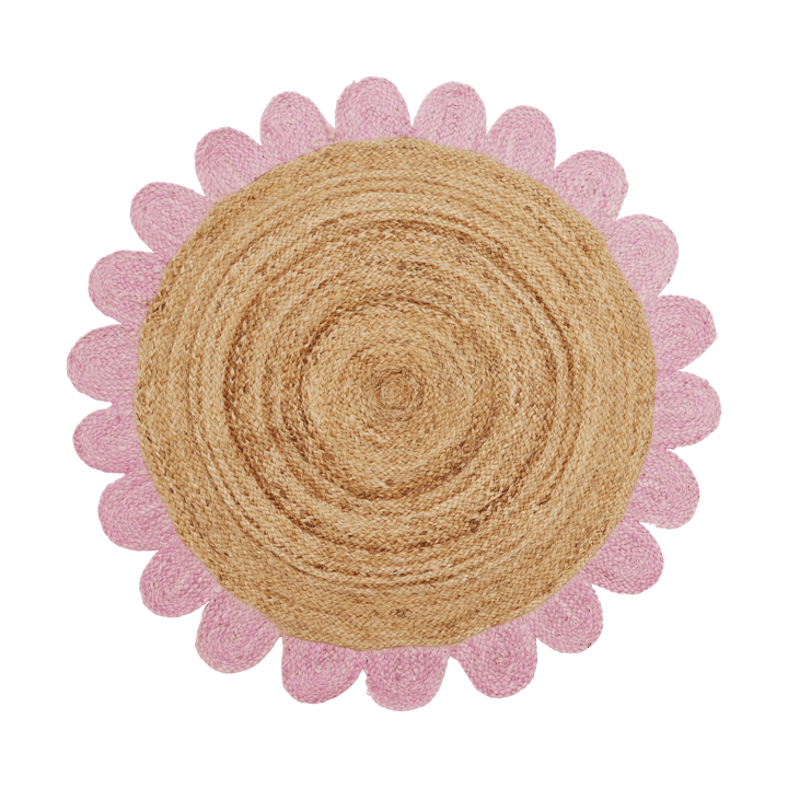 Alfombra de yute Rice Ø120 cm - Rosa - RICE