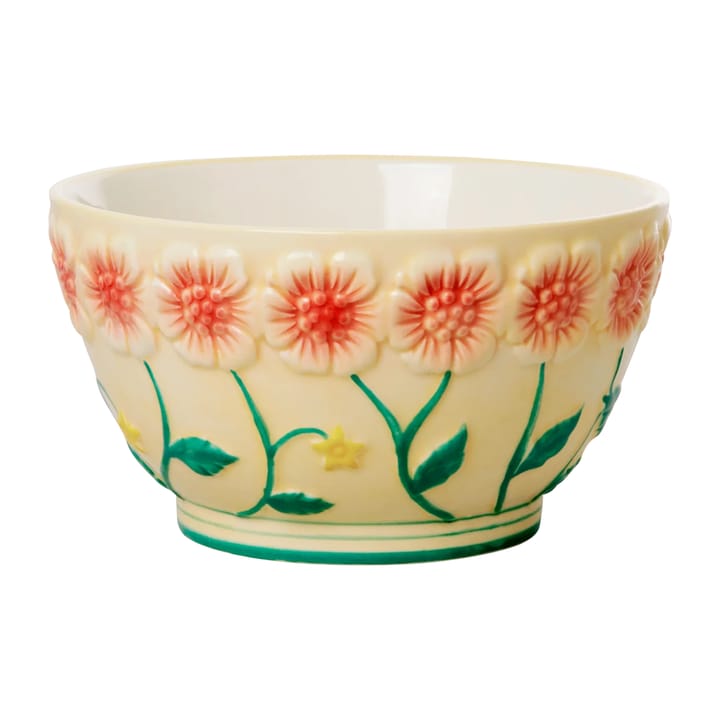 Bol de cerámica Rice Embossed Flower Ø12 cm, Creme RICE