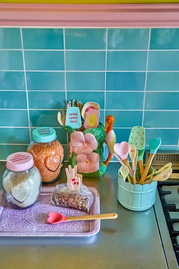 Bote de cristal con tapa Rice large 1,8 L - Pink - RICE