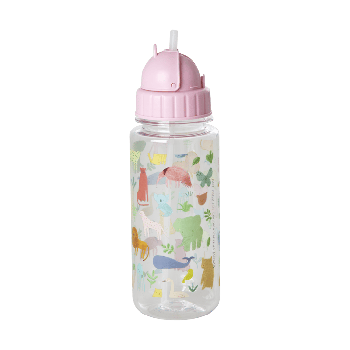 Botella de agua infantil Rice 45 cl - Estampado Jungla Dulce - Rosa Suave - RICE