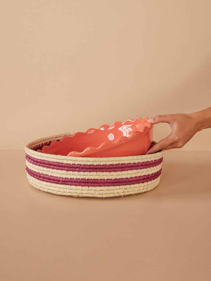 Cesta de almacenamiento Rice redonda rafia large, Berenjena RICE