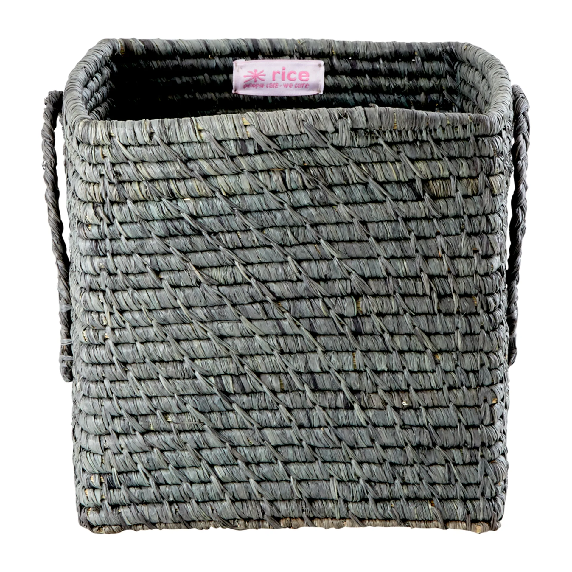 Cesta de rafia con asa Rice 20x20 cm, Dark grey RICE