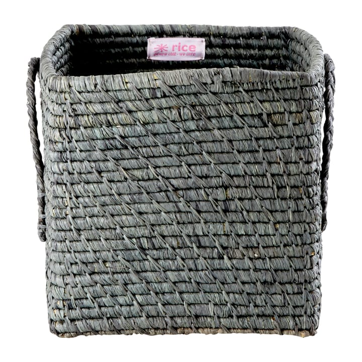 Cesta de rafia con asa Rice 20x20 cm - Dark grey - RICE