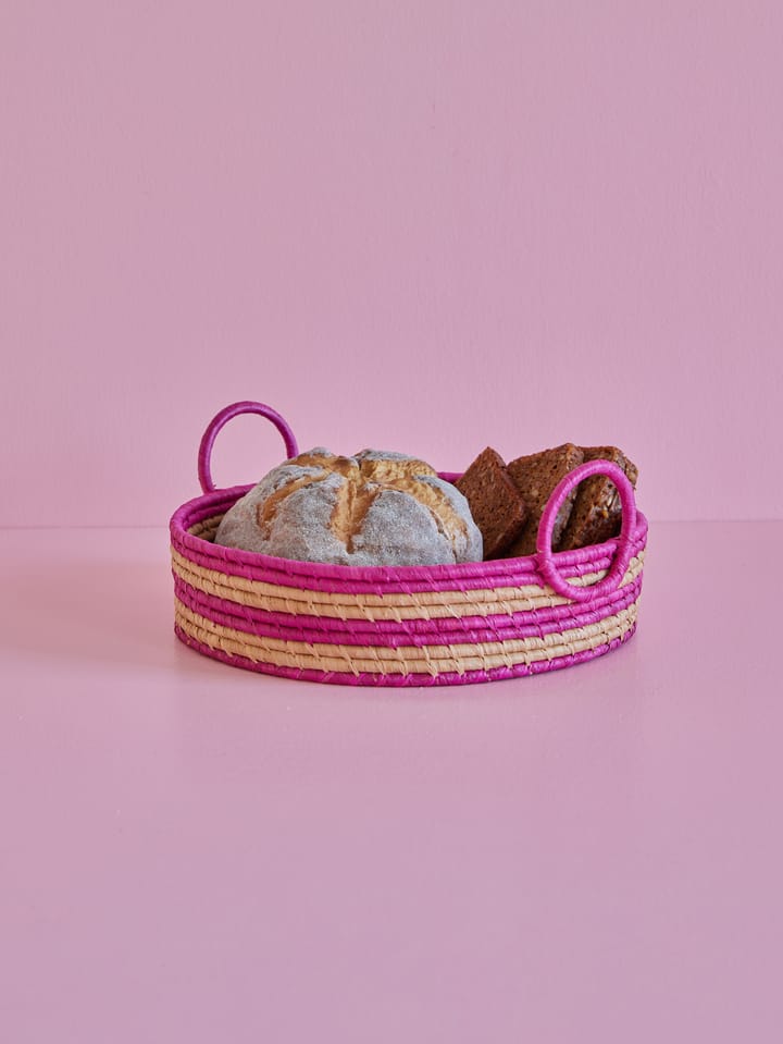 Cesta redonda de pan Rice rafia, Berenjena RICE