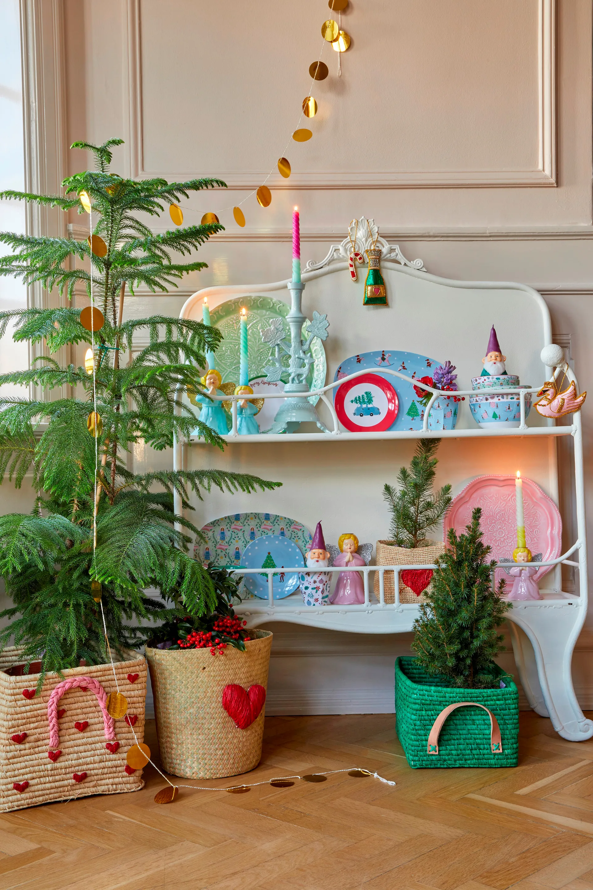 Cesta Rice rafia 24x34 cm, verde RICE