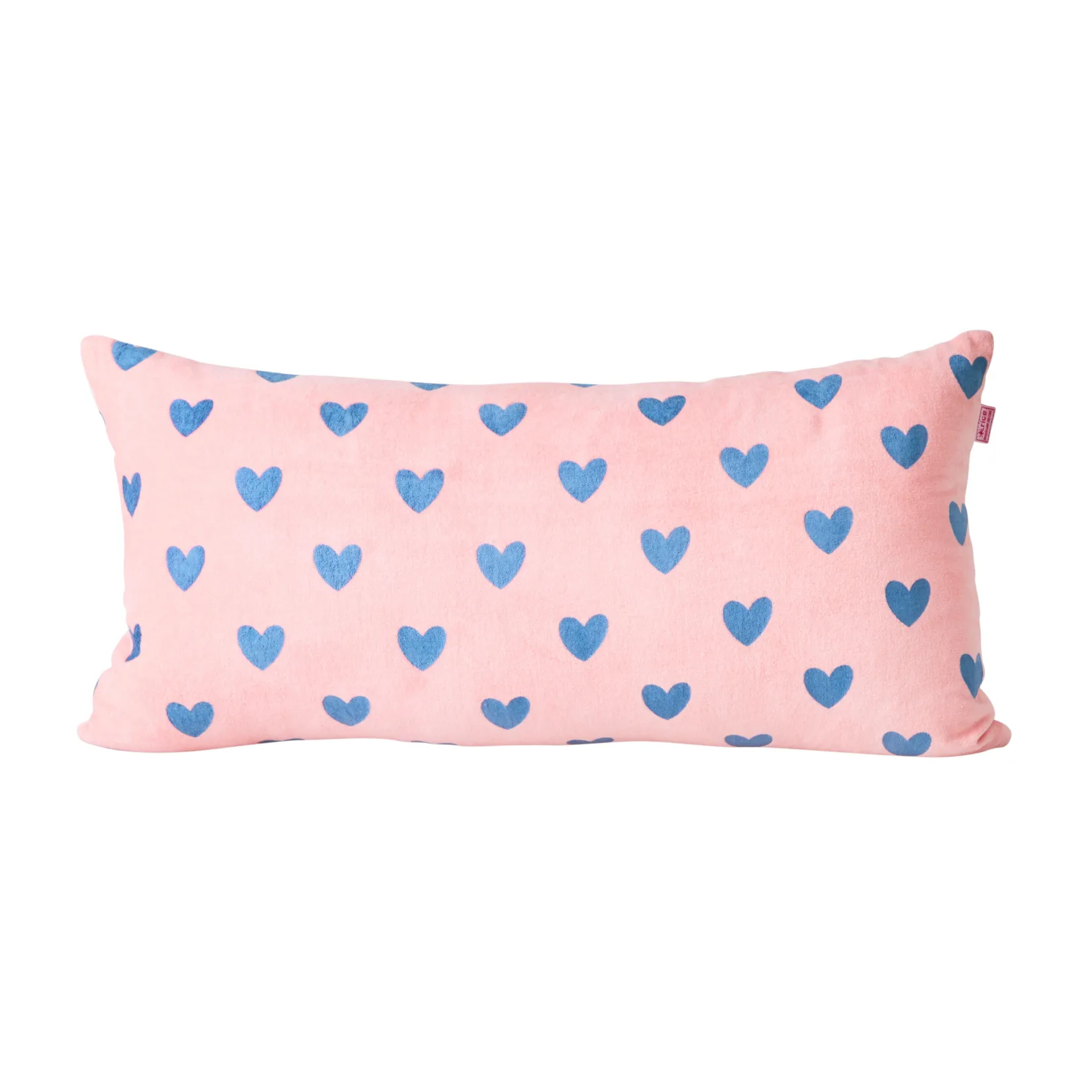Cojín con corazones Rice 30x60 cm, Pink-gendarme blue RICE