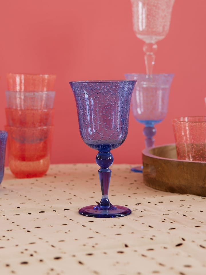 Copa de vino diseño burbuja Rice 36 cl, Azul RICE