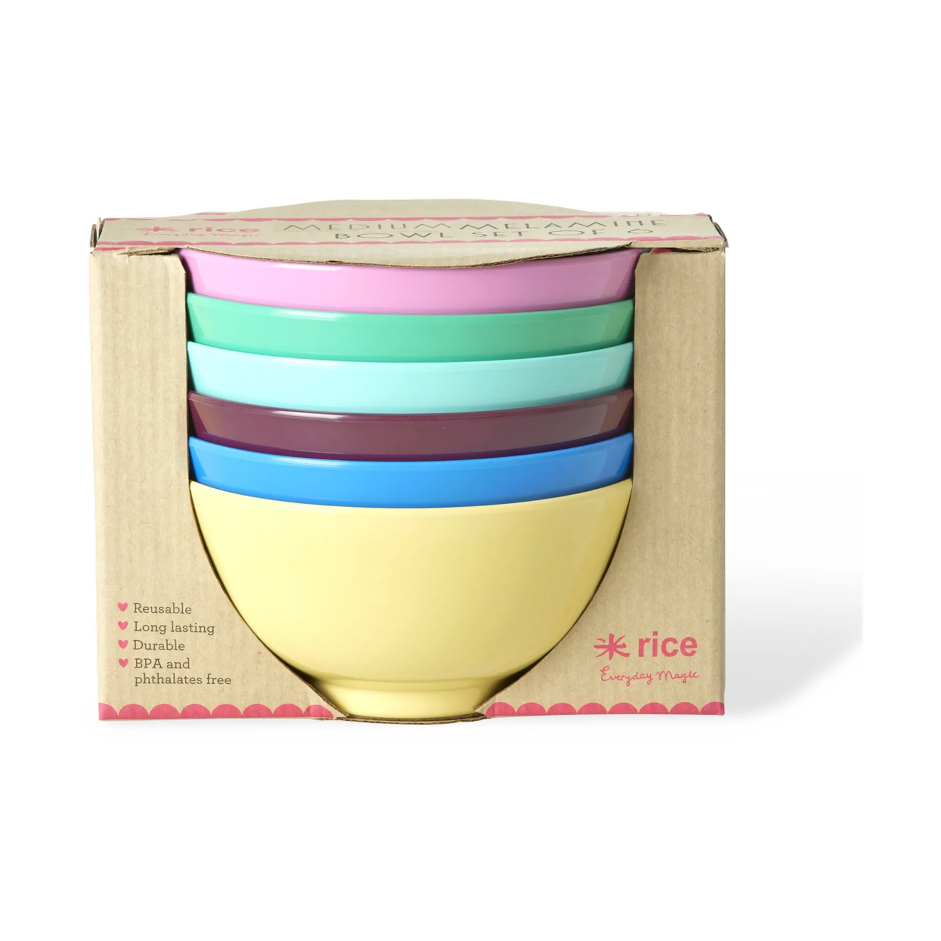 Cuenco melamina Rice medium 70 cl, 6-pack, Show youre true colors RICE