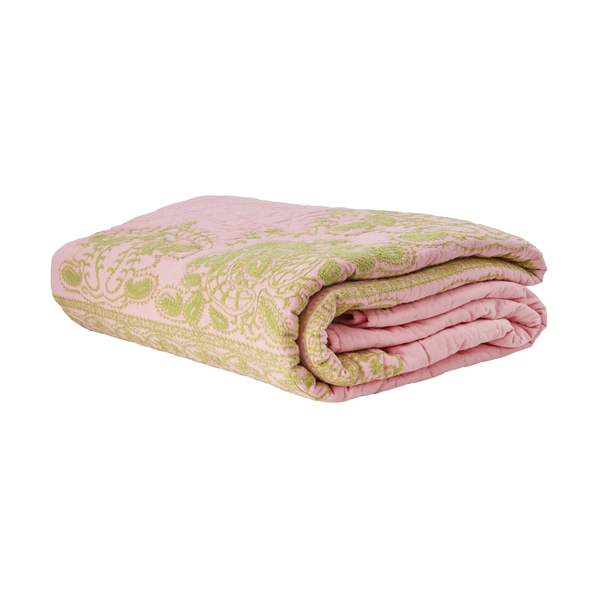 Manta acolchada Rice 225x225 cm, Suave rosa RICE