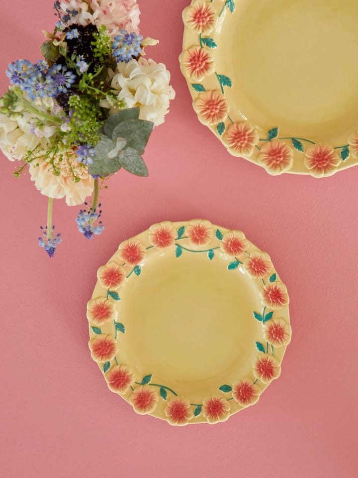Platillo Rice Embossed Flower Ø20 cm, Creme RICE