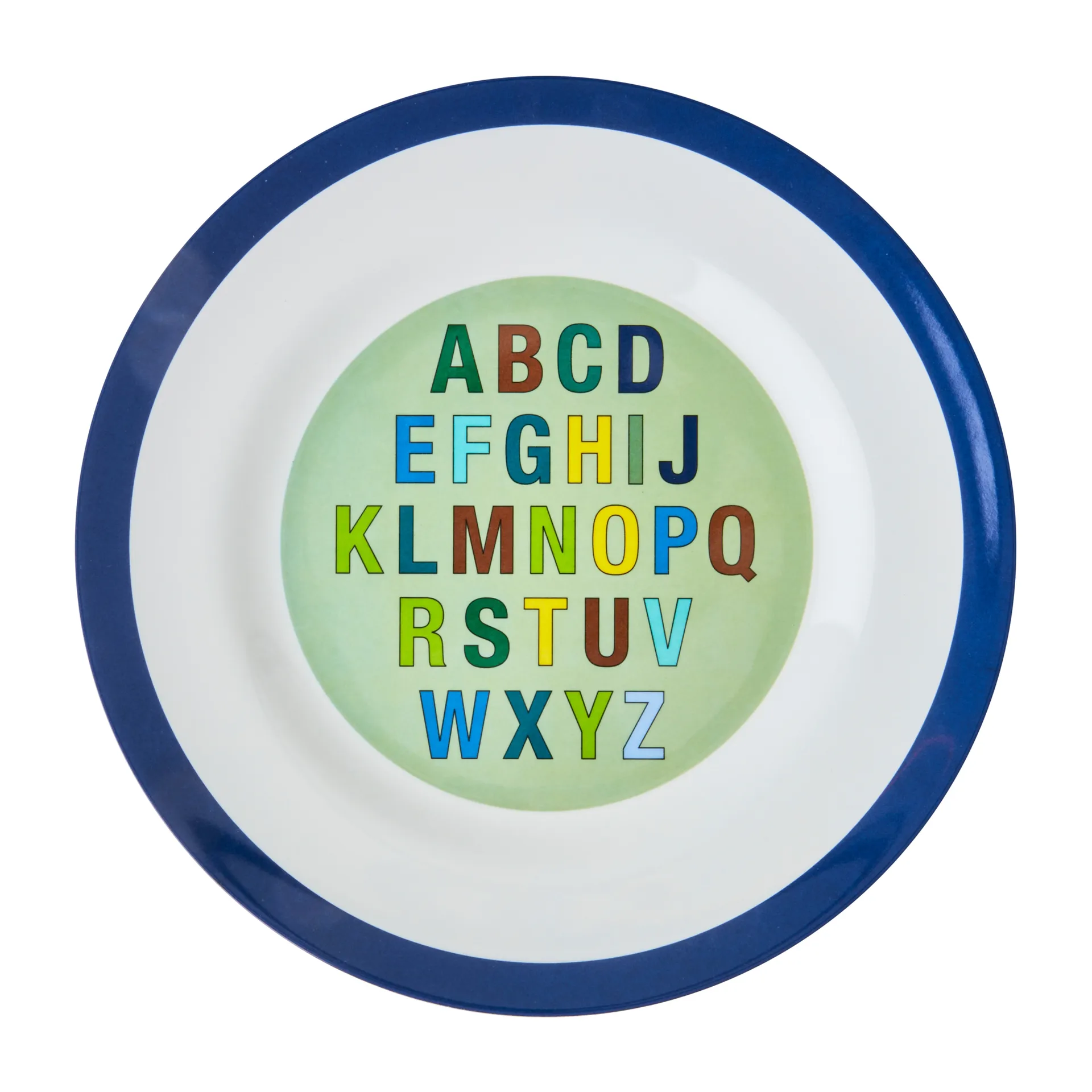 Plato de comida Rice melamina 25 cm, Alphabet-dark blue RICE