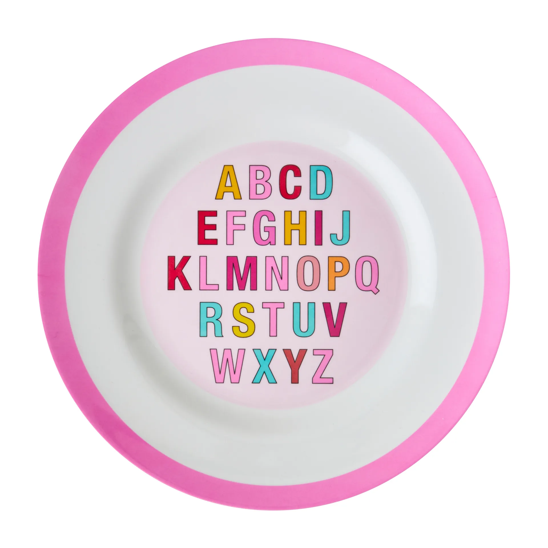 Plato de comida Rice melamina 25 cm, Alphabet-pink RICE