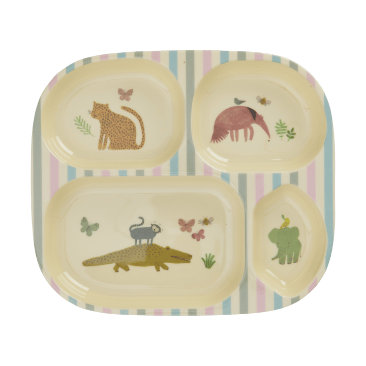 Plato infantil melamina Rice 4 compartimientos - Estampado Jungla Dulce - RICE