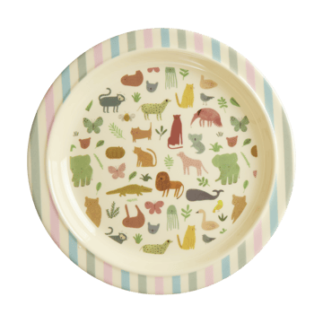Plato infantil Rice melamina Ø22 cm - Estampado Jungla Dulce - RICE