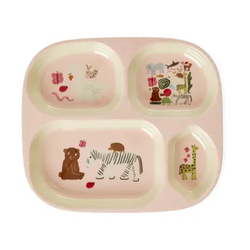 Plato infantil Rice wildlife 4 compartimentos - Pink - RICE