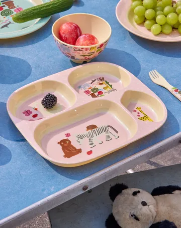 Plato infantil Rice wildlife 4 compartimentos - Pink - RICE