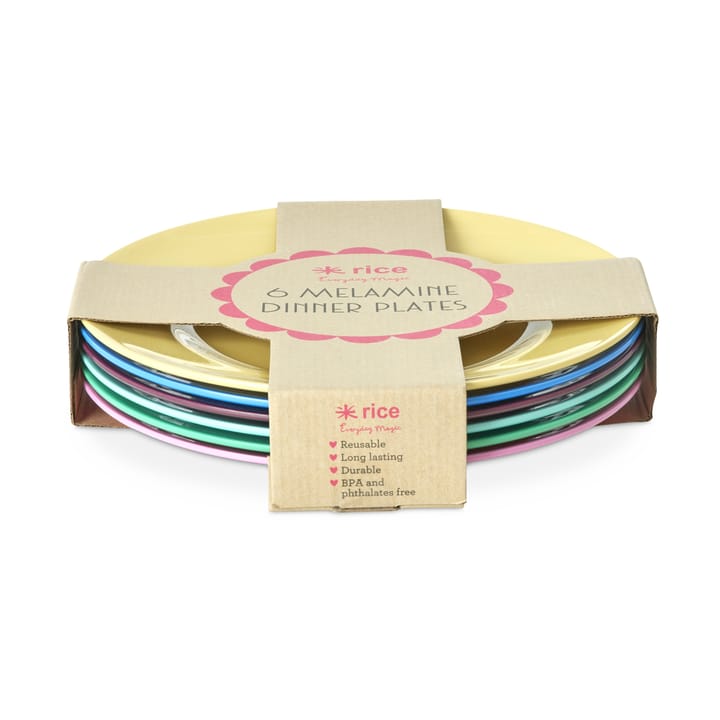 Plato melamina Rice Ø26 cm, 6-pack - Show youre true colors - RICE
