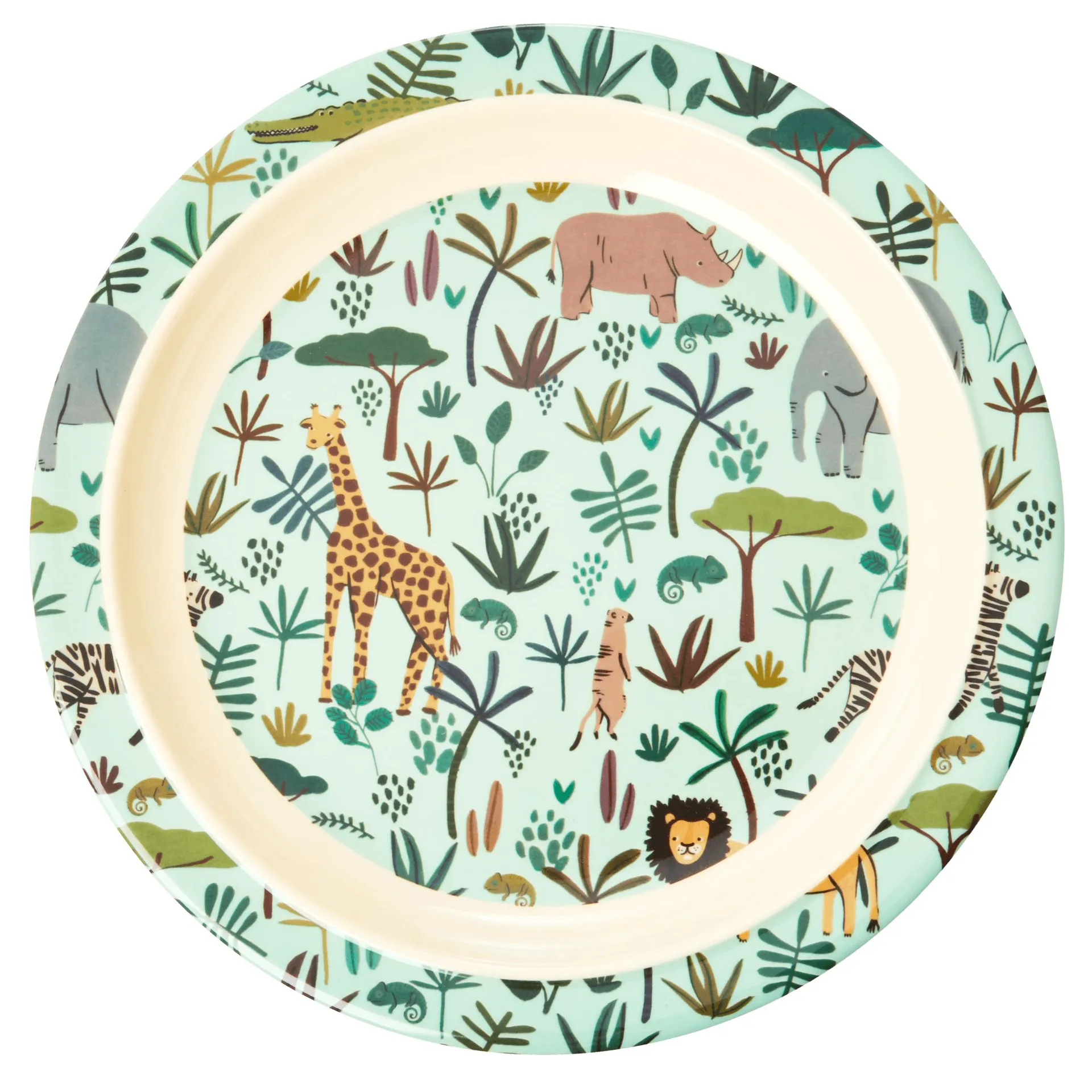 Plato para niños Rice Jungle animals, Green-multi RICE