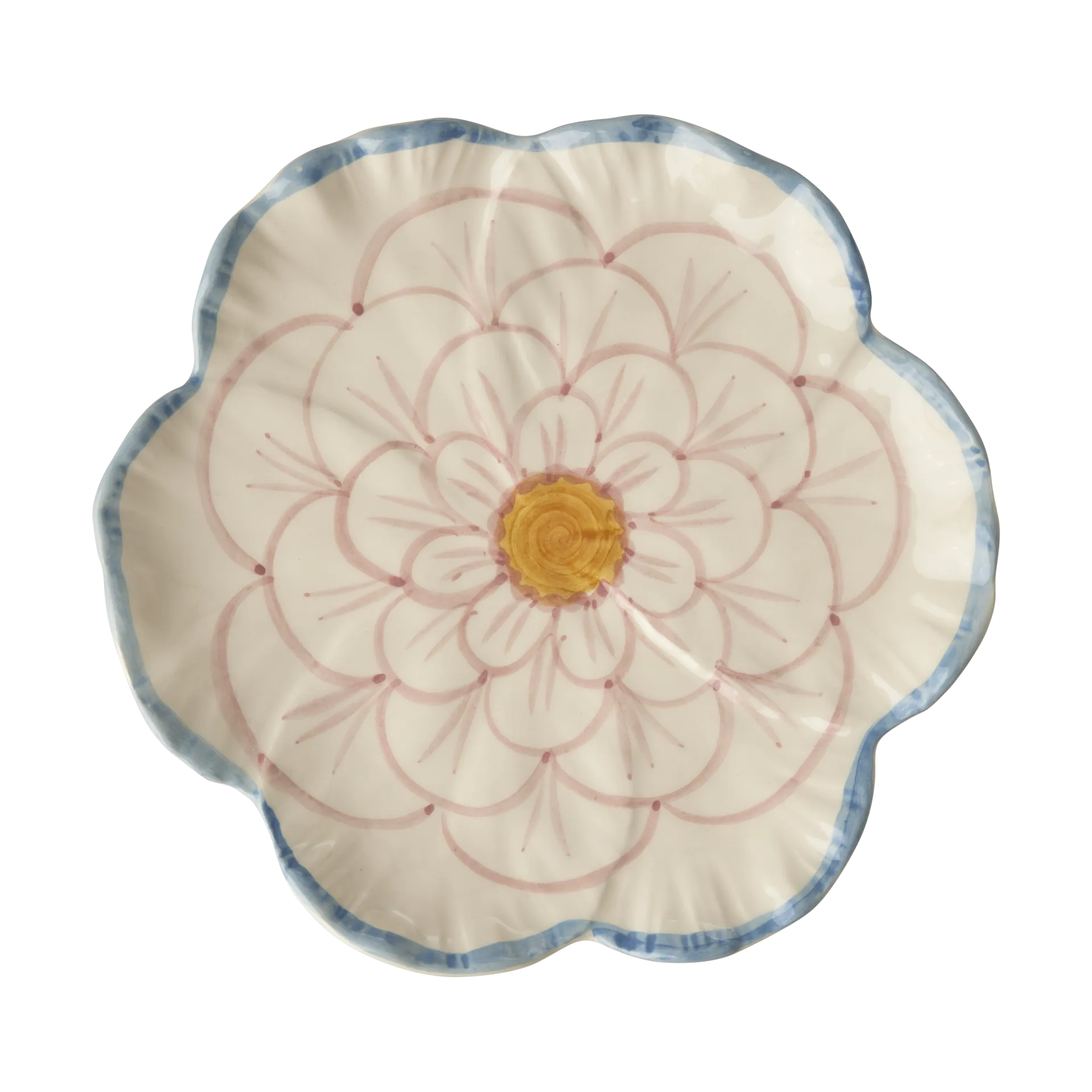 Plato Rice Flower Ø19,5 cm, Blue border RICE