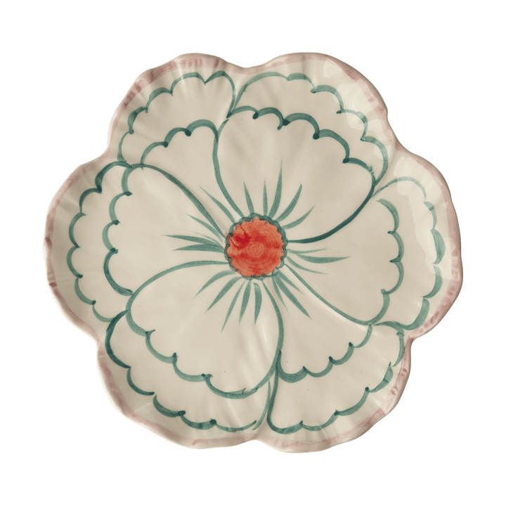 Plato Rice Flower Ø19,5 cm - Pink border - RICE