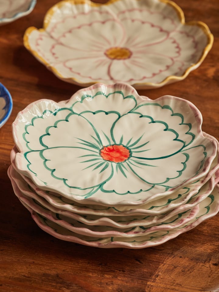 Plato Rice Flower Ø19,5 cm, Pink border RICE