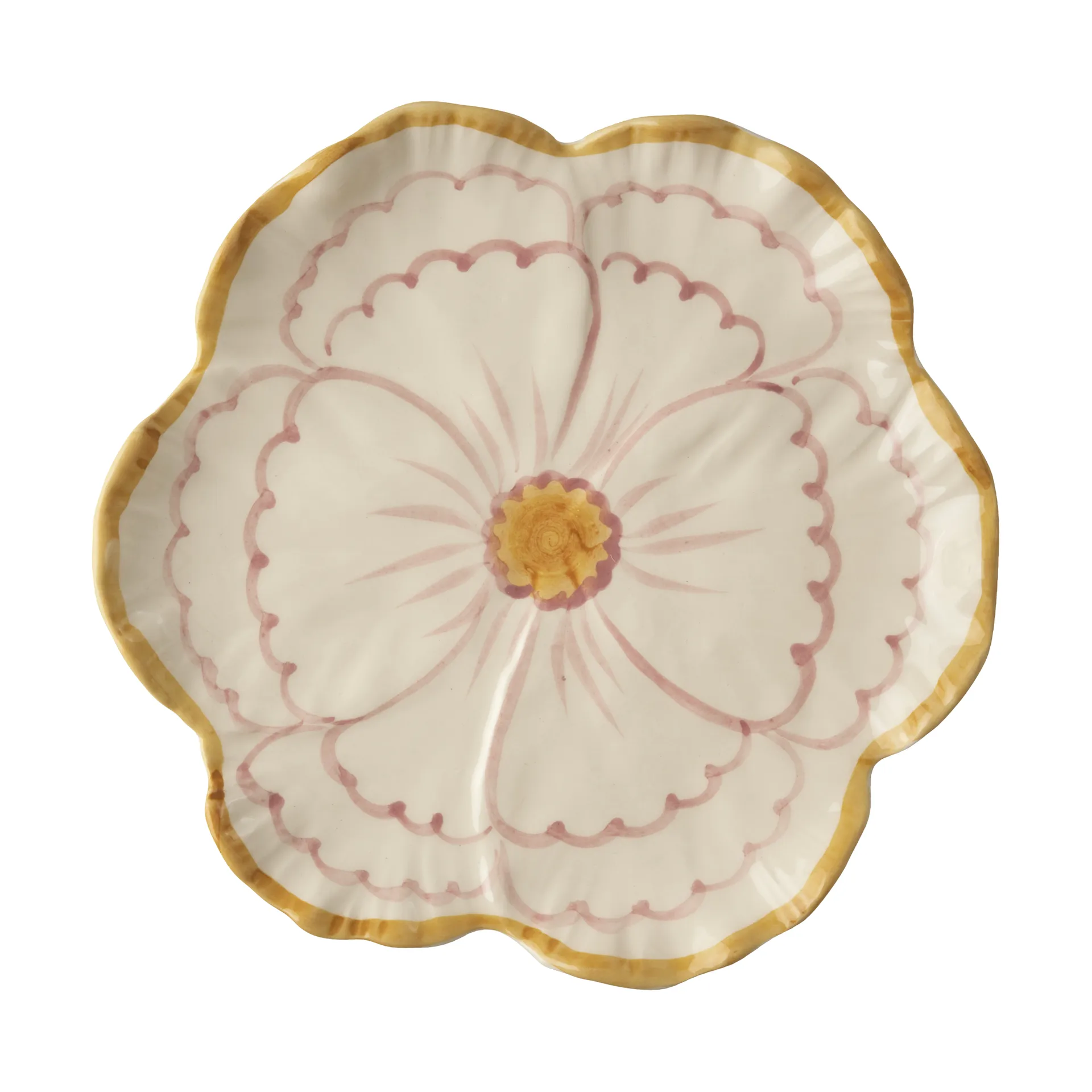 Plato Rice Flower Ø19,5 cm, Yellow border RICE
