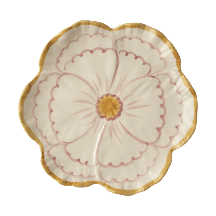 Plato Rice Flower Ø19,5 cm - Yellow border - RICE