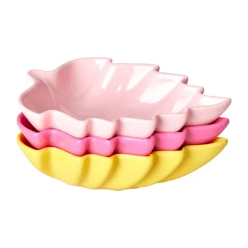 Set de 3 boles para servir melamina Rice Leaf - Pink-yellow-fuchsia - RICE