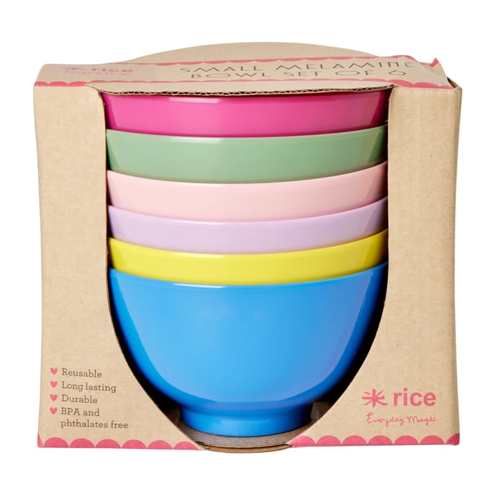 Set de 6 boles de melamina Rice small Ø11 cm, Multicolor RICE