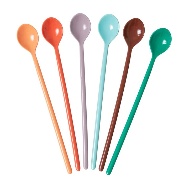 Set de 6 cucharas alargadas Rice melamina, Disco ball-colors RICE