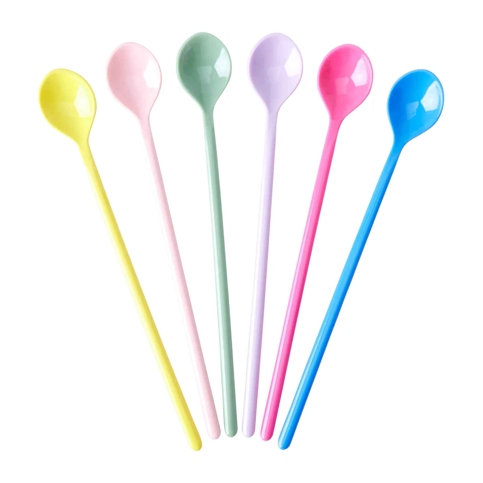 Set de 6 cucharas alargadas Rice melamina, Multicolor RICE