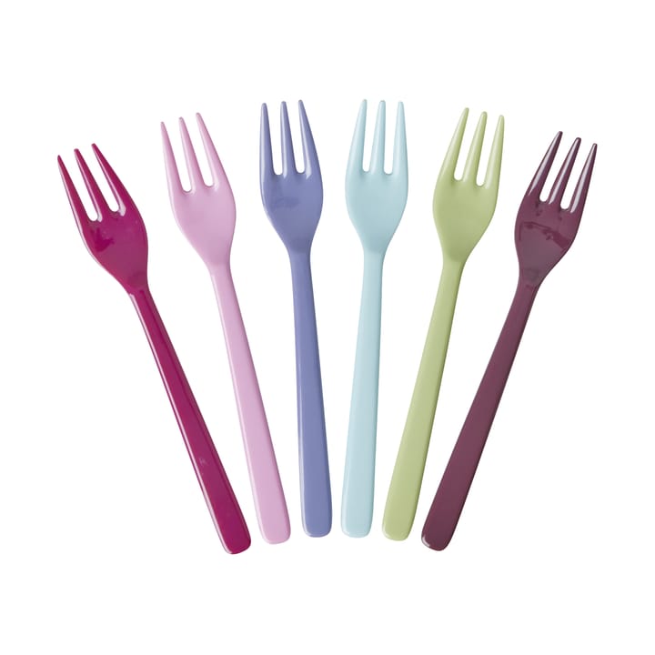 Set de 6 tenedores para pastel Rice melamina, Multi RICE