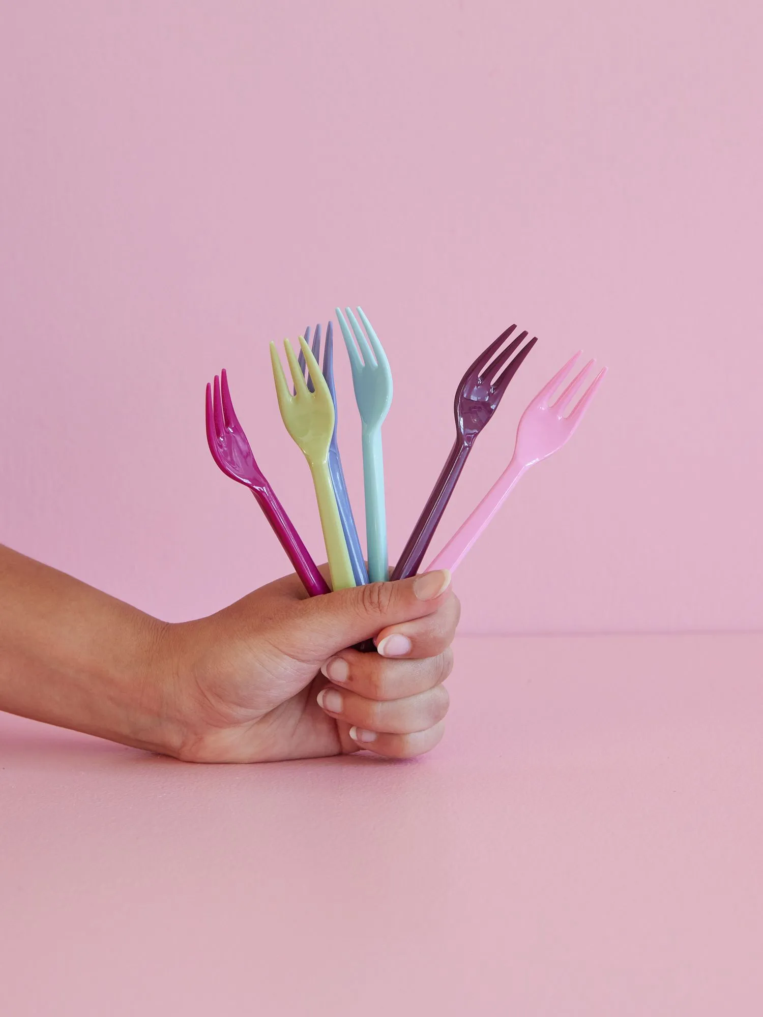 Set de 6 tenedores para pastel Rice melamina, Multi RICE