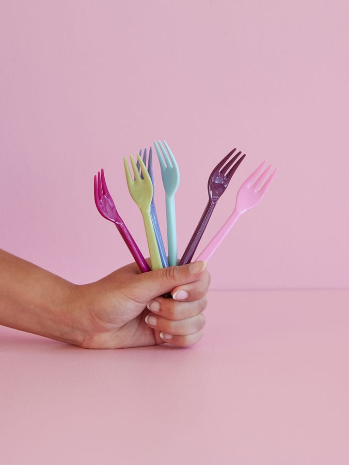 Set de 6 tenedores para pastel Rice melamina, Multi RICE