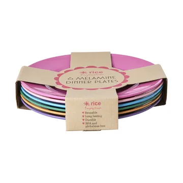 Set de platos Rice melamina Ø26 cm, 6-pack - La alegría de vivir - RICE
