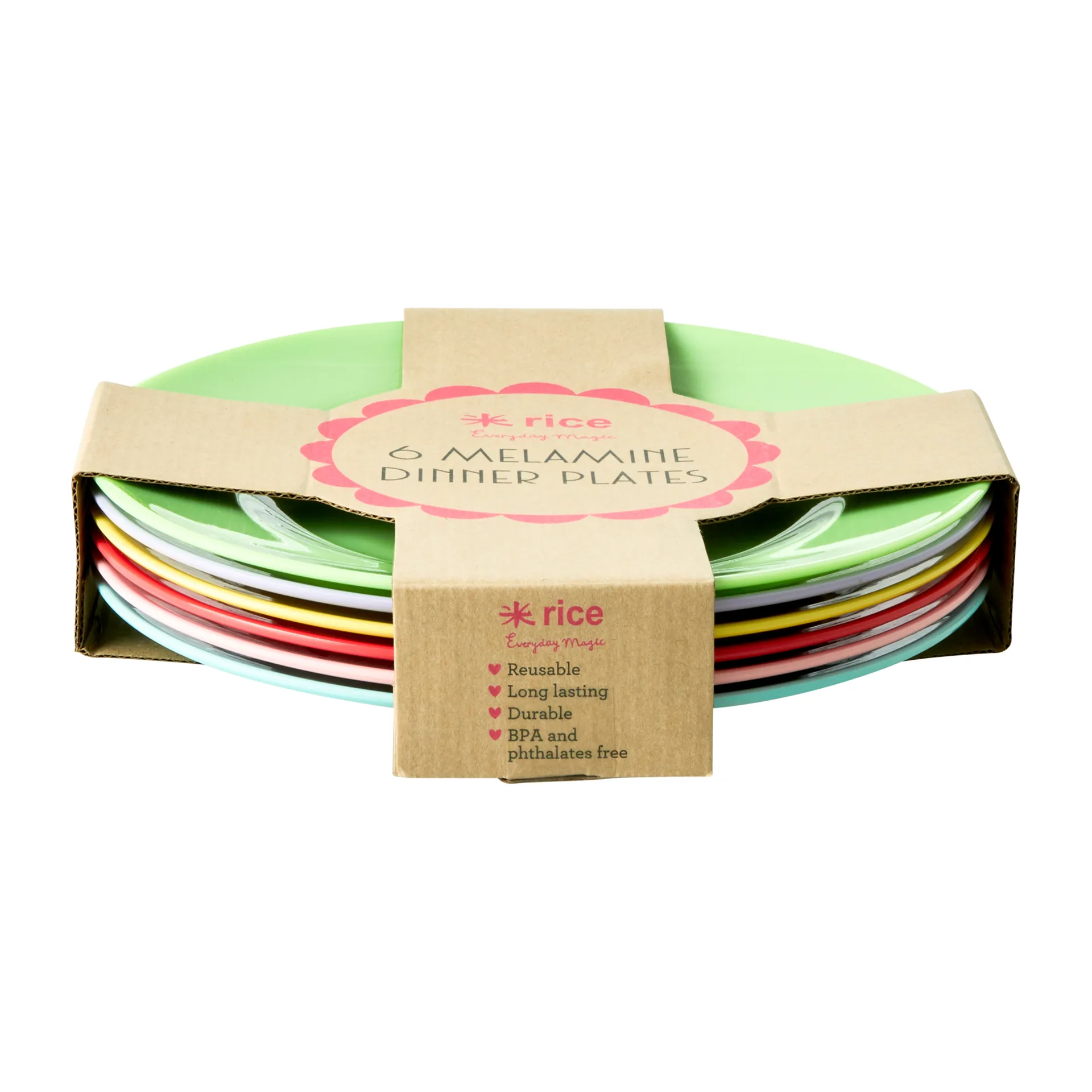 Set de platos Rice melamina Ø26 cm, 6-pack, Yippie yippie yeah RICE