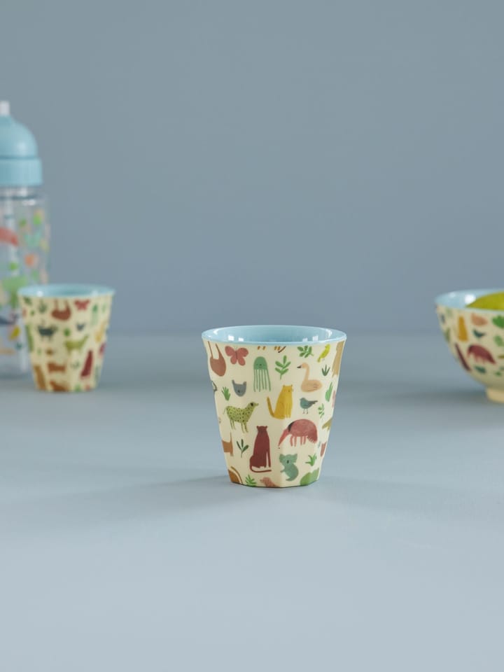 Taza melamina Rice mediana, Estampado Jungla Dulce-Azul Suave RICE