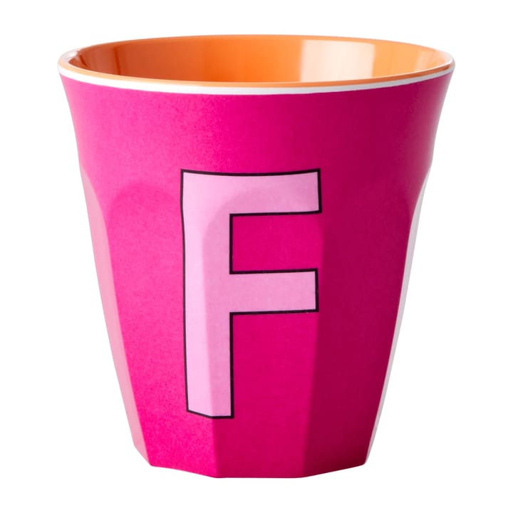 Taza melamina Rice mediana letra F 30 cl - Fuchsia - RICE