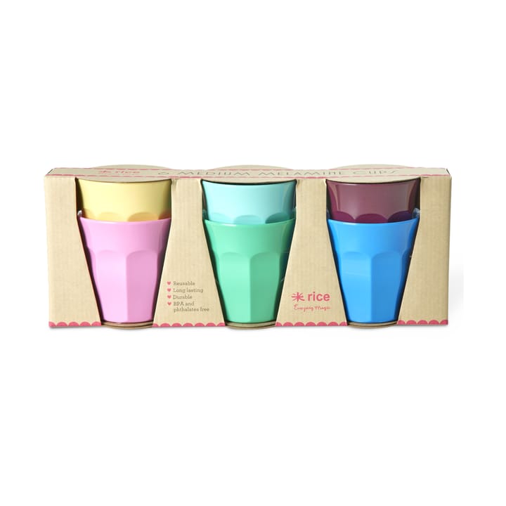 Tazas medianas Rice melamina, 6-pack - Show youre true colors - RICE