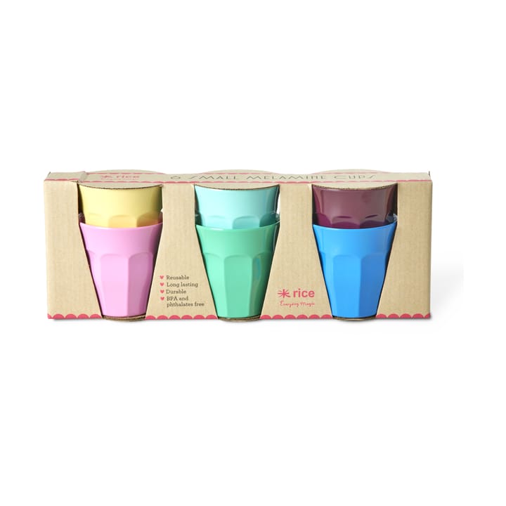Tazas pequeñas Rice melamina, 6-pack - Show youre true colors - RICE