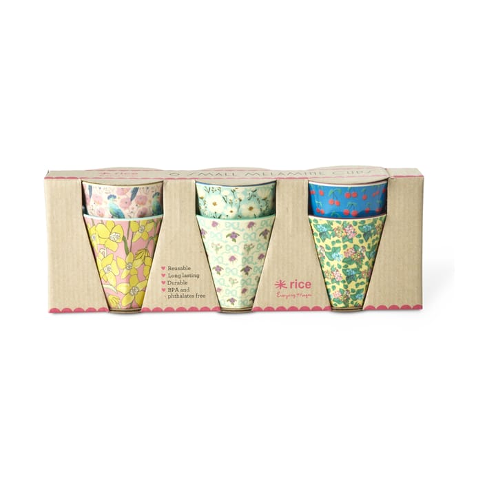 Tazas pequeñas Rice melamina, 6-pack - Show youre true colors - RICE