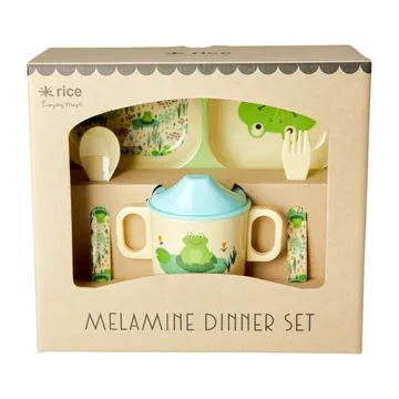 Vajilla infantil Rice 4 piezas - Frog - RICE