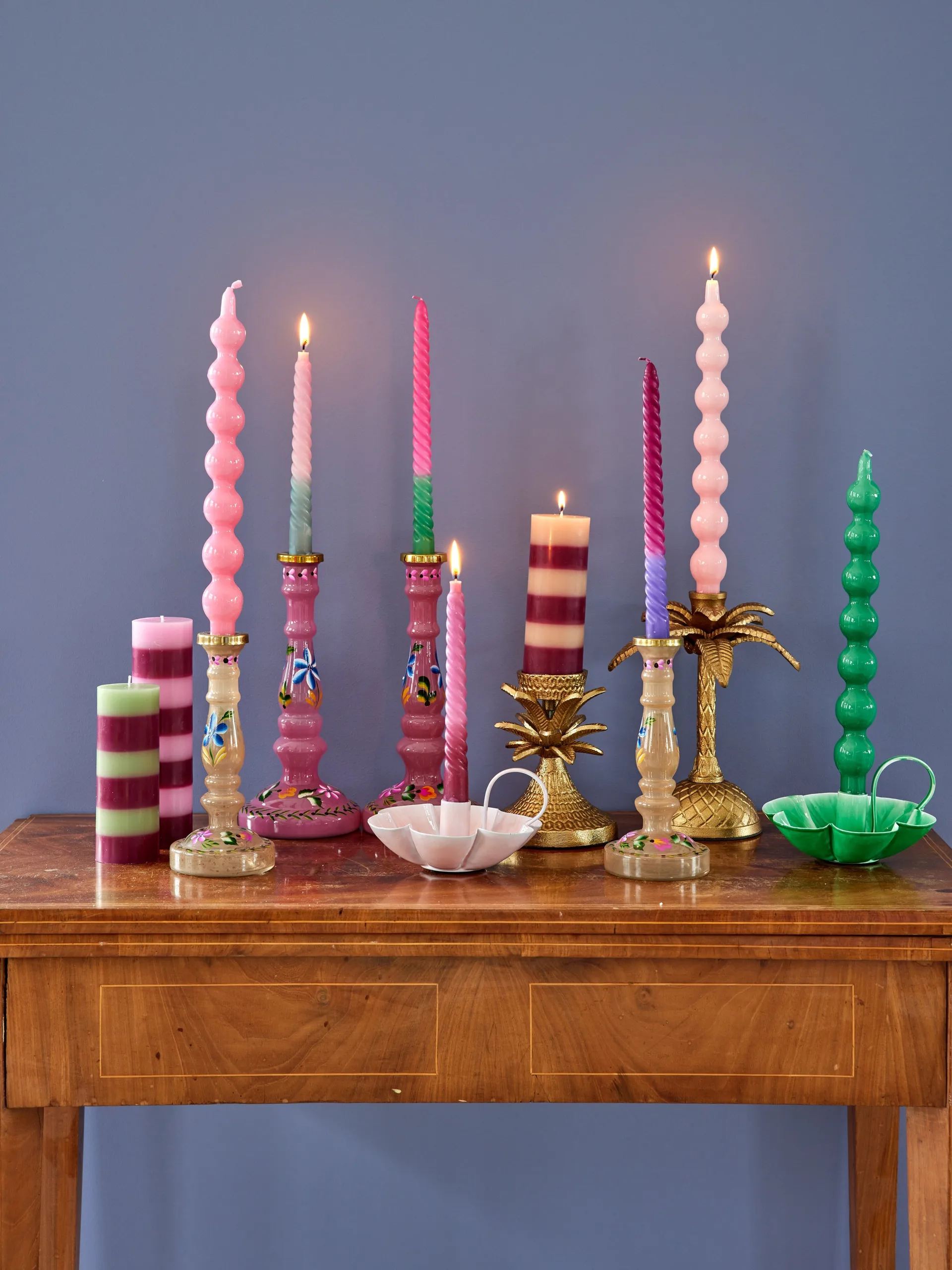 Vela Rice 30,2 cm, 2-pack, Rosa RICE