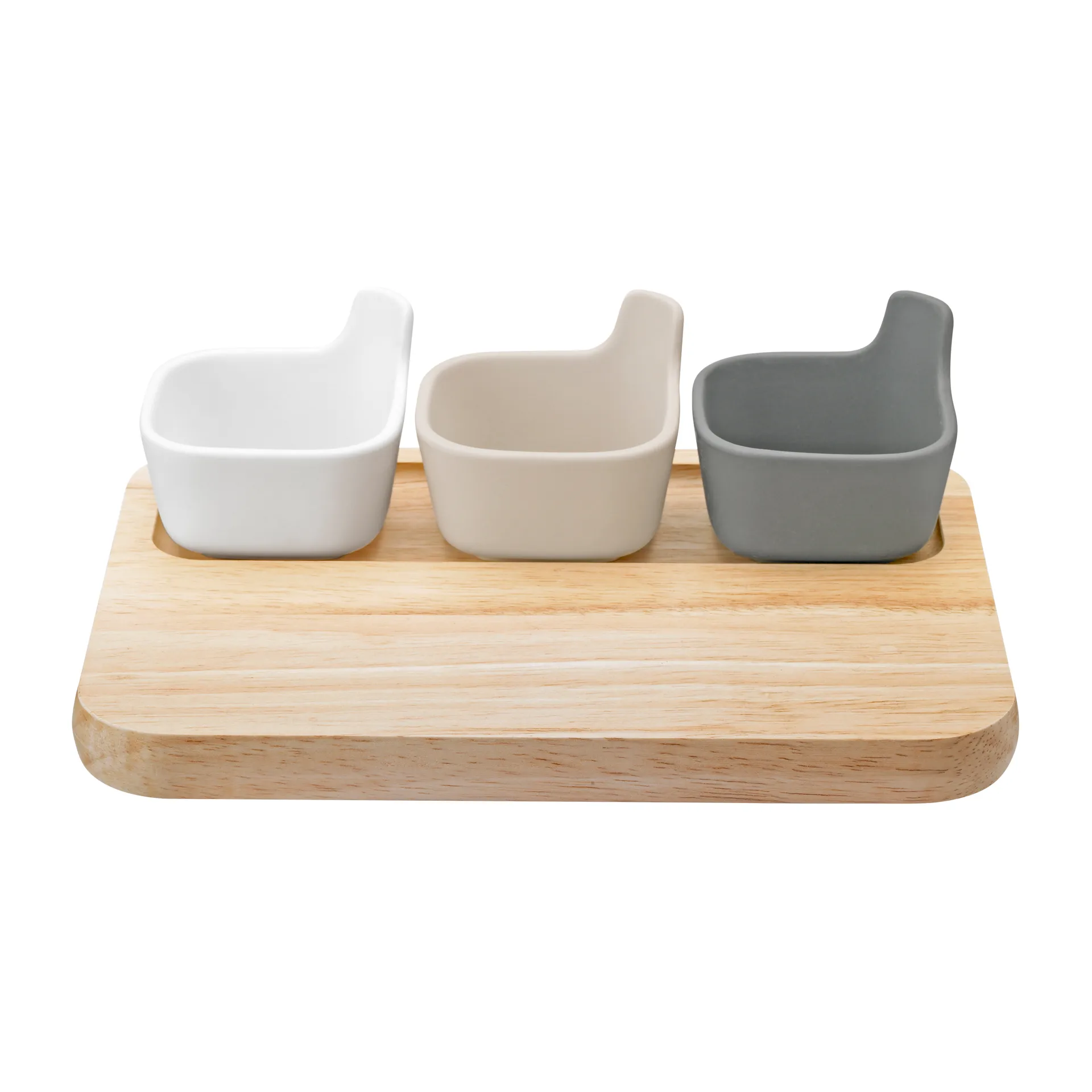 Set para servir TAPAS, blanco-beige-gris RIG-TIG