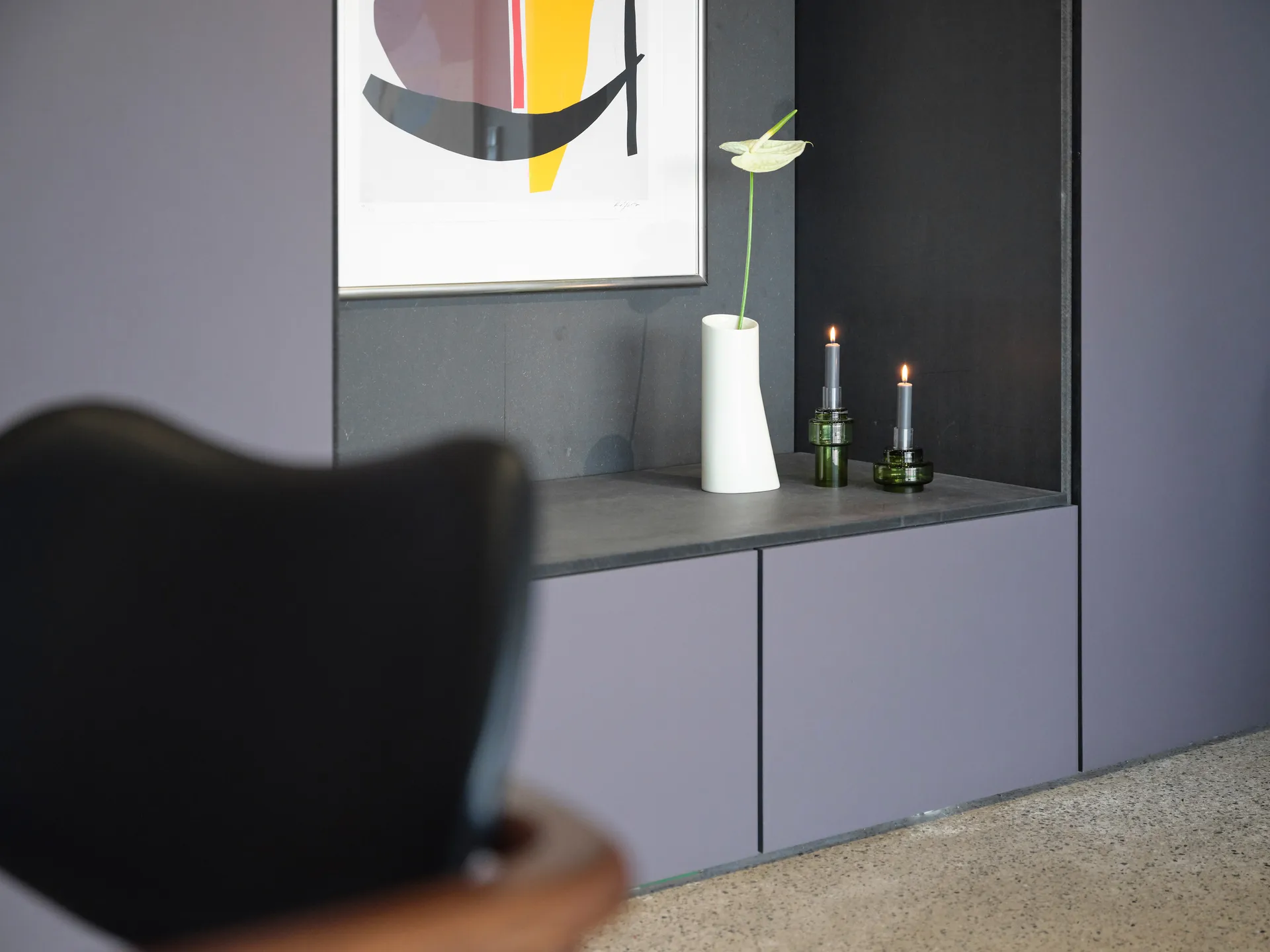 Glass candlestick no. 54, Moss green Ro Collection